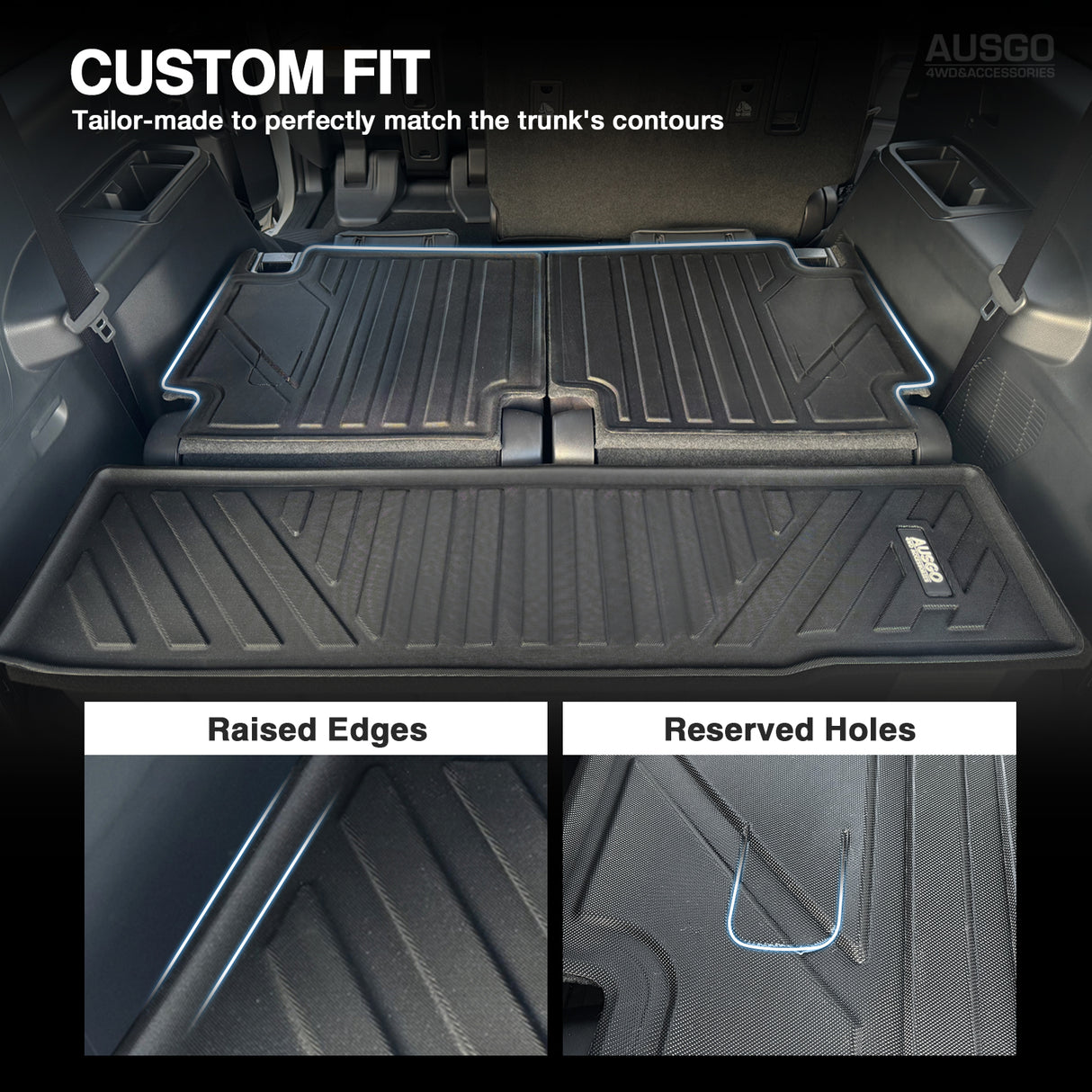 Boot Liner Kick Mats for Toyota Land Cruiser Prado 250 Series 2024-Onwards
