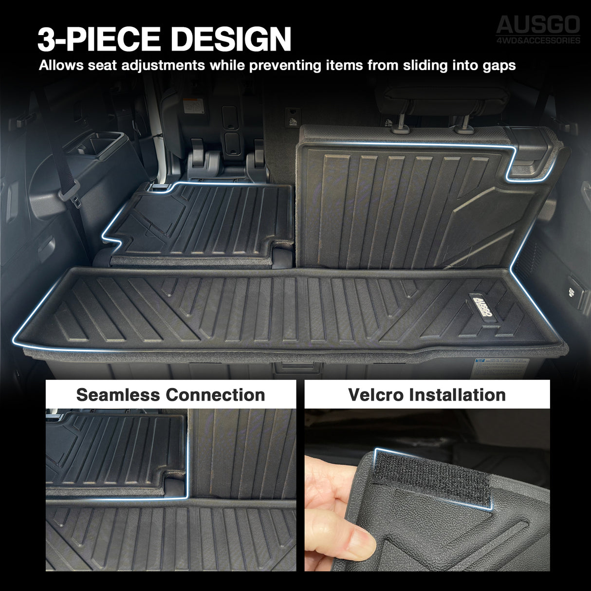Boot Liner Kick Mats for Toyota Land Cruiser Prado 250 Series 2024-Onwards