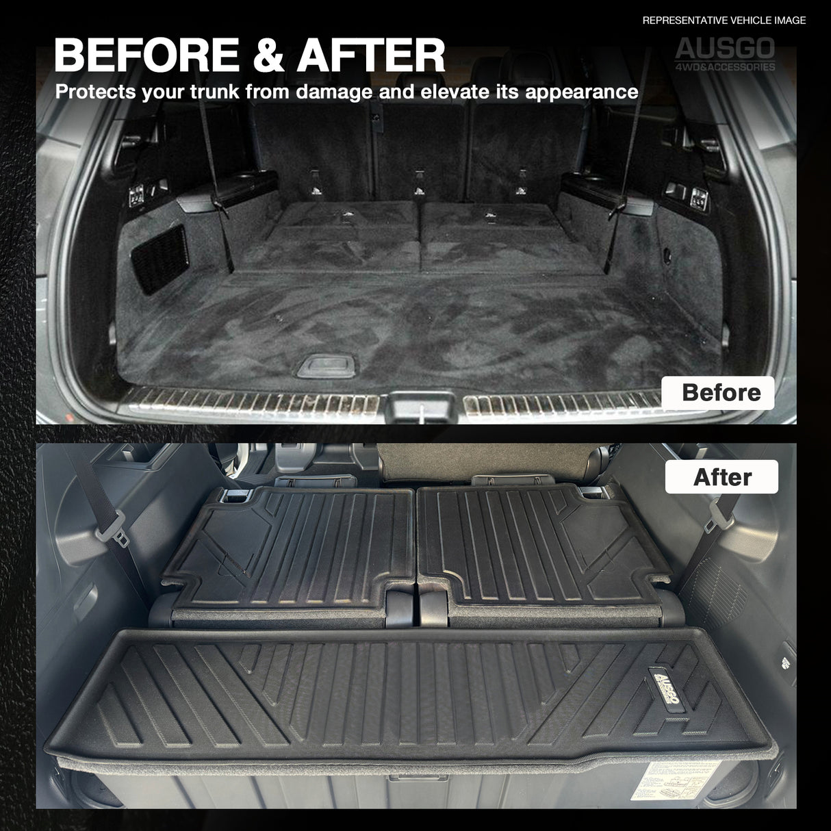 Boot Liner Kick Mats for Toyota Land Cruiser Prado 250 Series 2024-Onwards