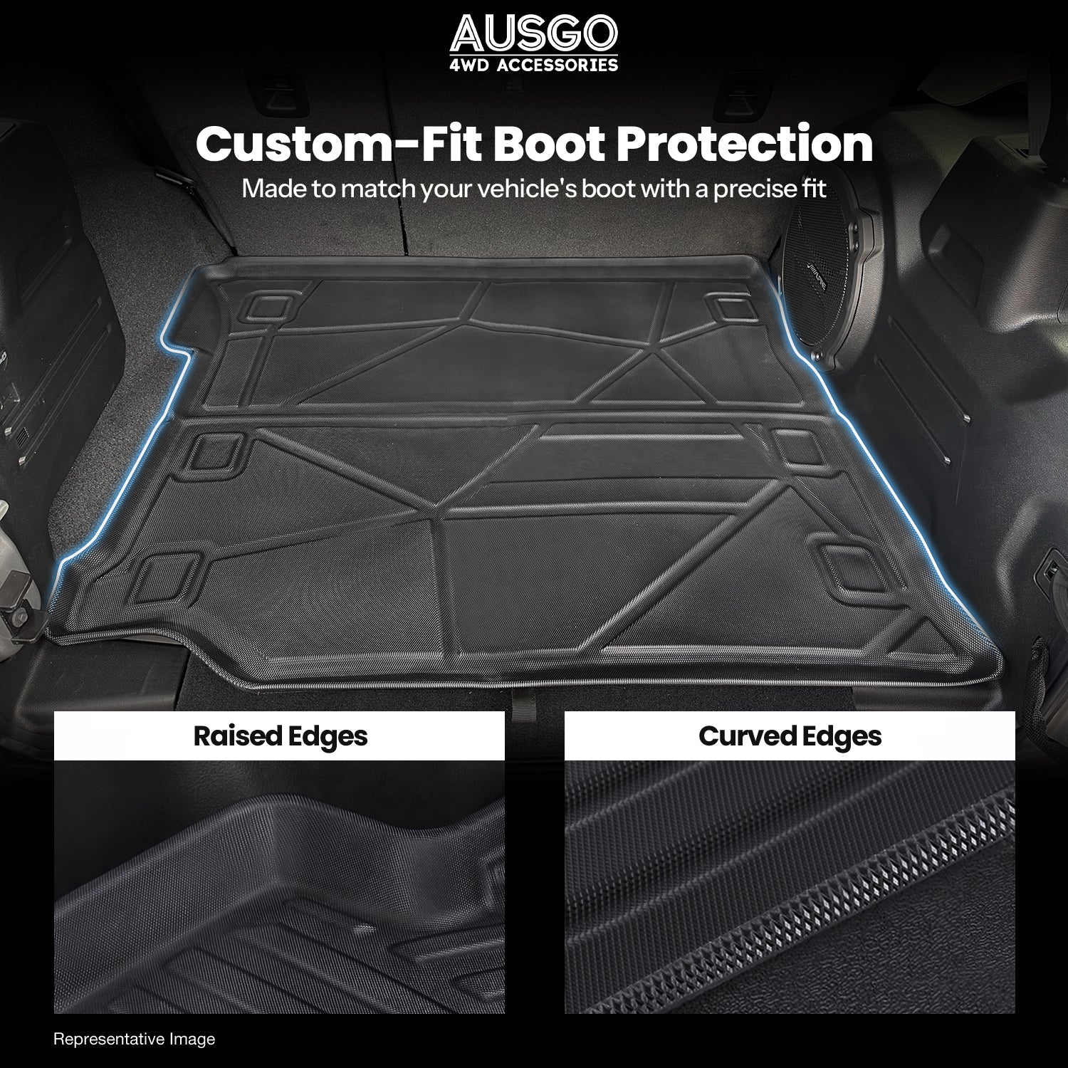 Boot Liner for Jeep Wrangler JL 4Door 2018-Onwards With factory rear subwoofer