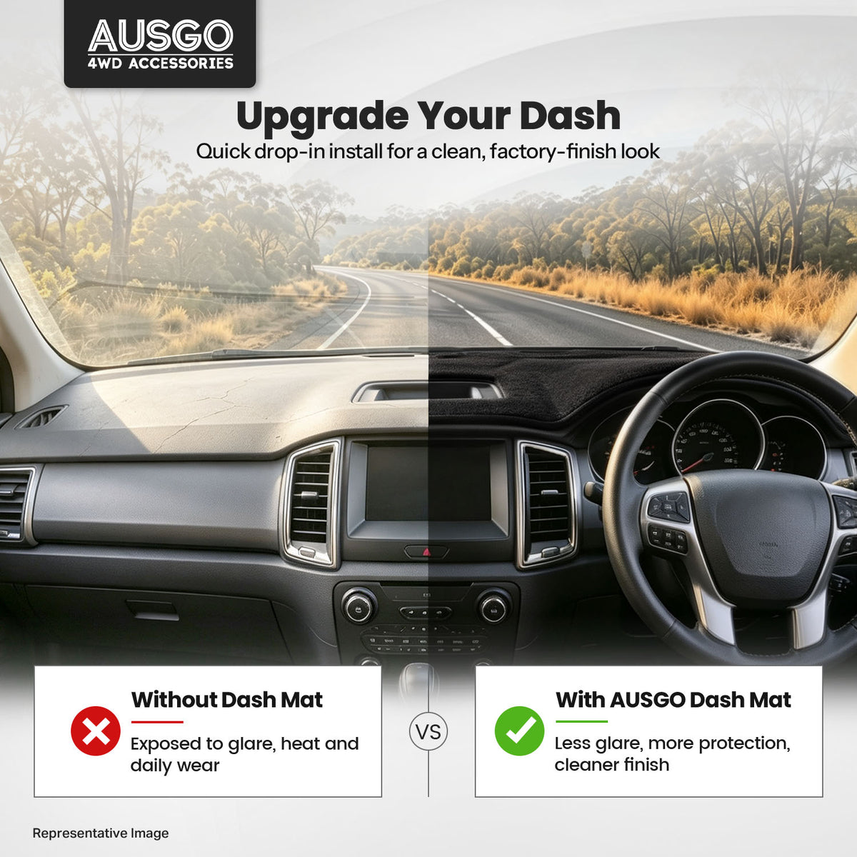 Dash Mat for Toyota Hilux REVO 2015-2025