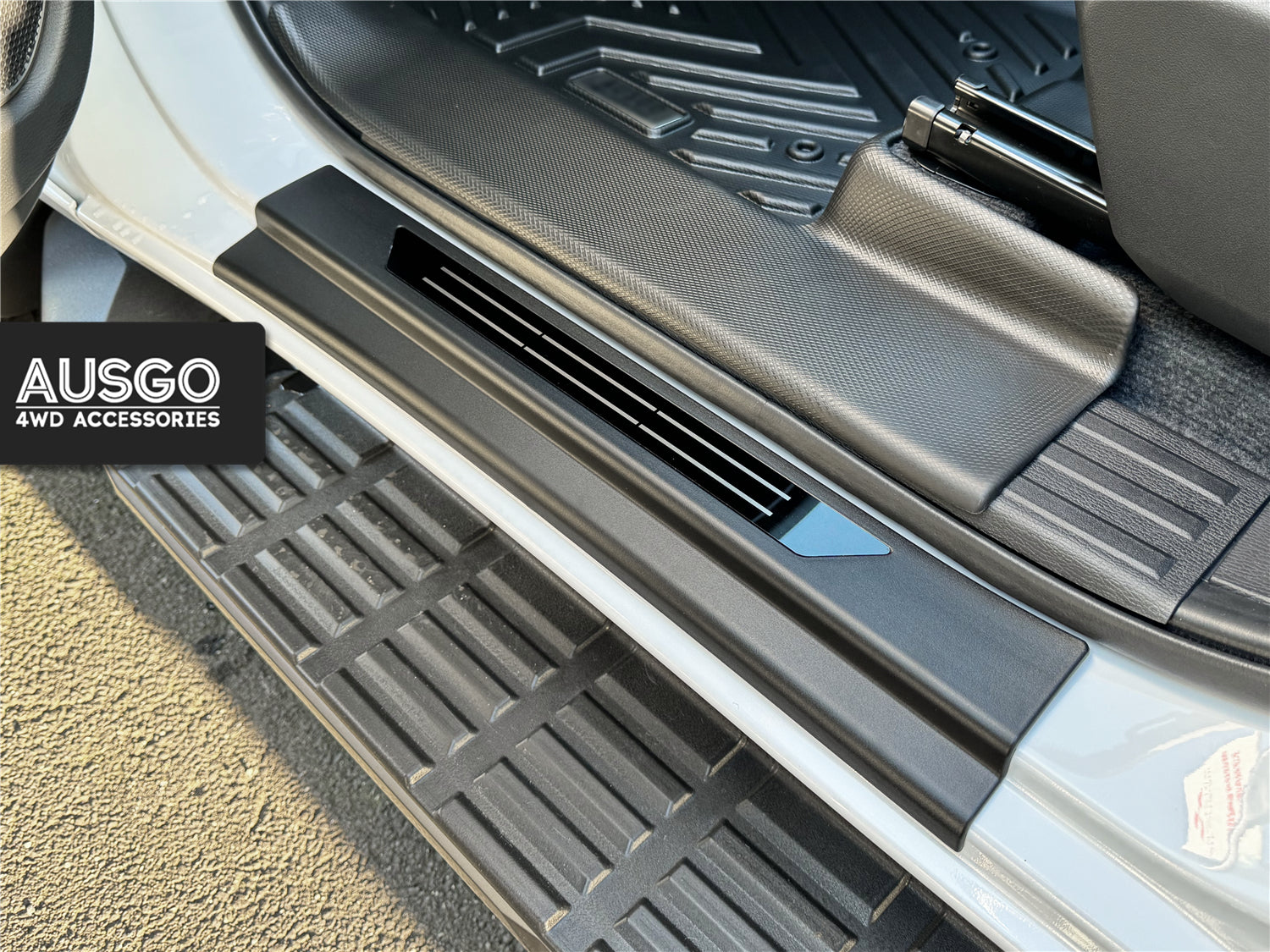 Double-Layer Car Floor Mats + Door Sill Protector for Mitsubishi Triton MV Next-Gen Dual Cab 2024-Onwards