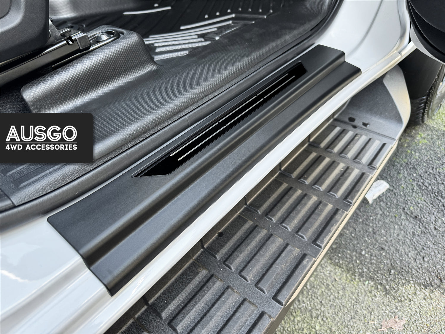 Car Floor Mats + Door Sill Protector for Mitsubishi Triton MV Dual Cab 2024-Onwards