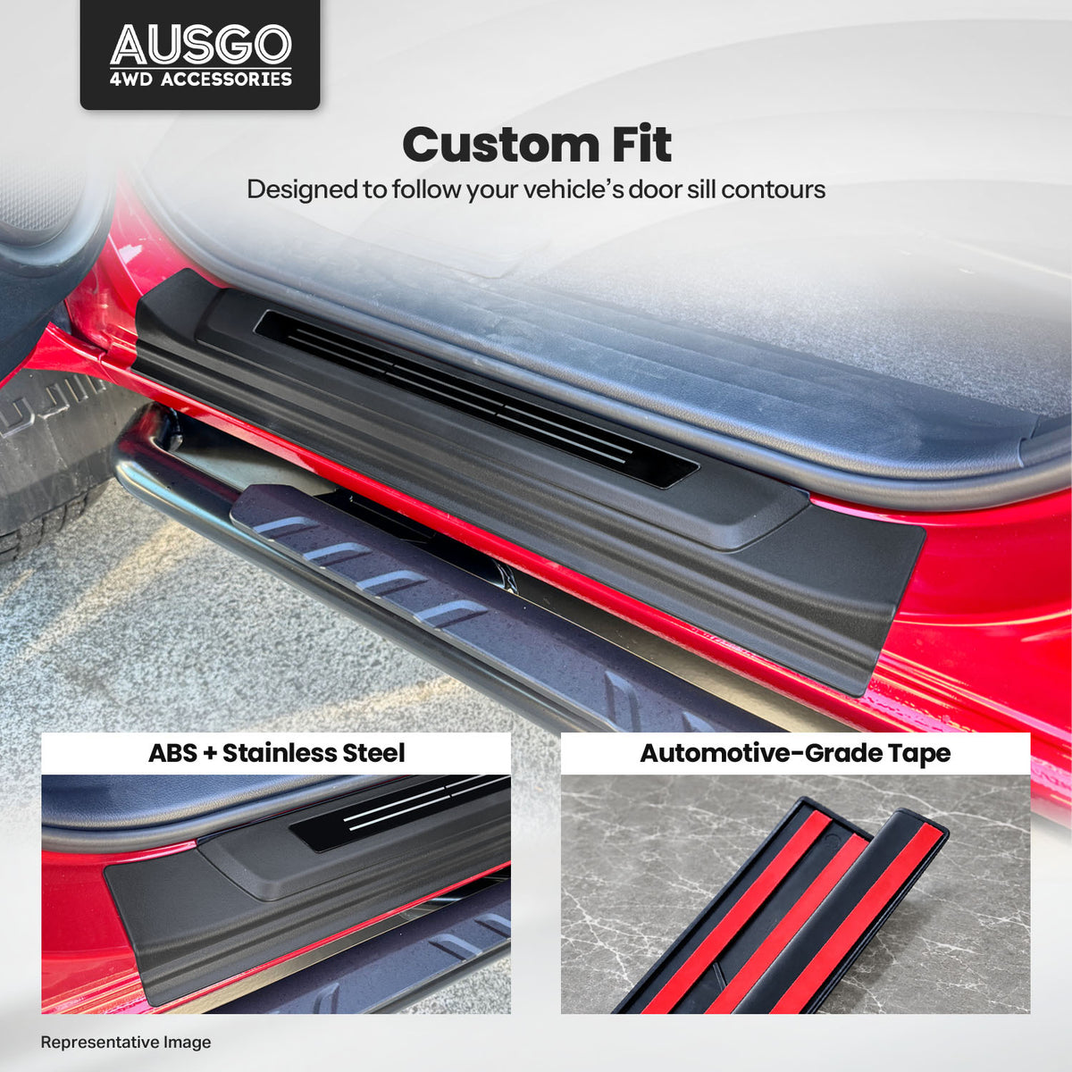 ABS Door Sill Protector for Toyota Fortuner 2015-Onwards