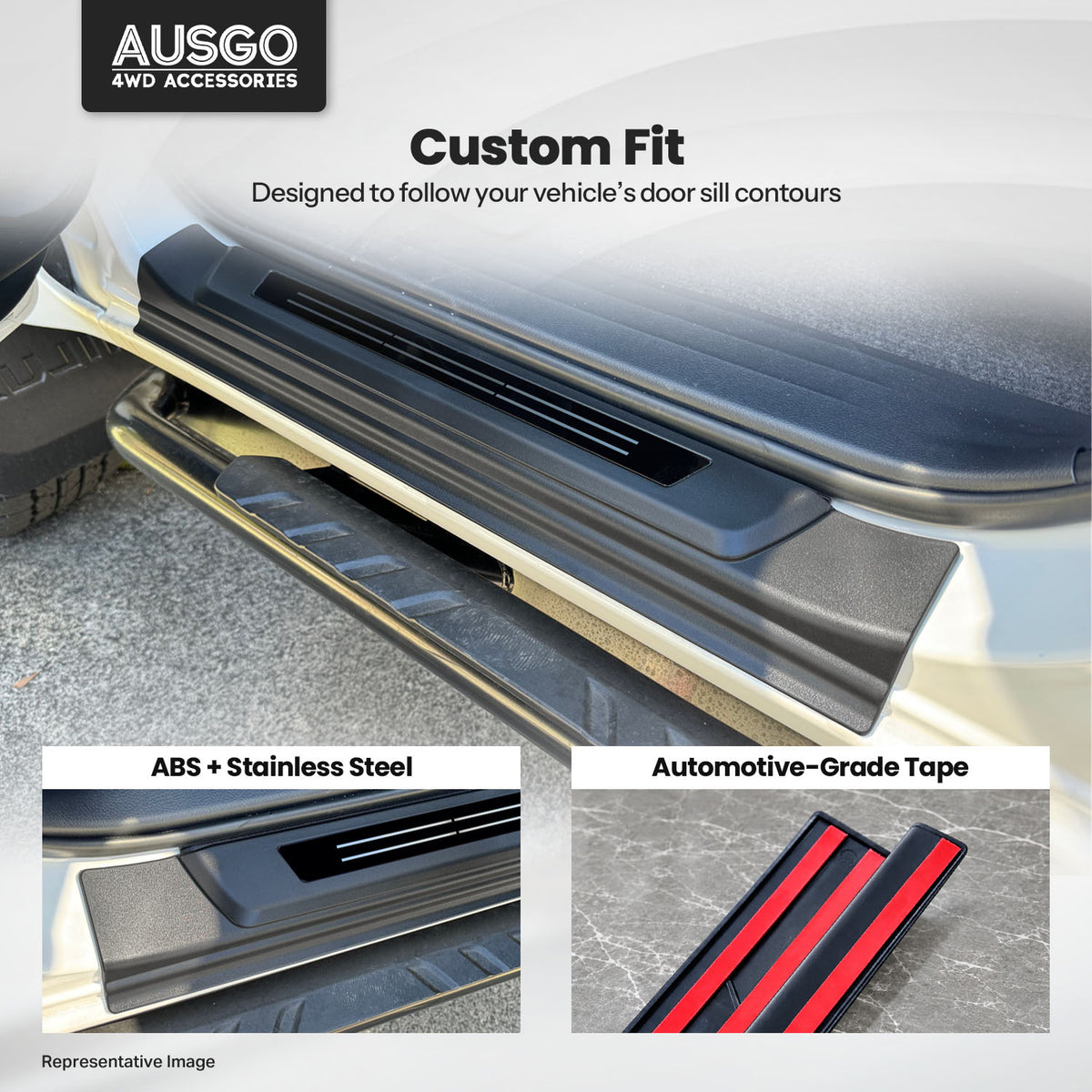 ABS Door Sill Protector for Toyota Hilux Dual Cab 2015-2025