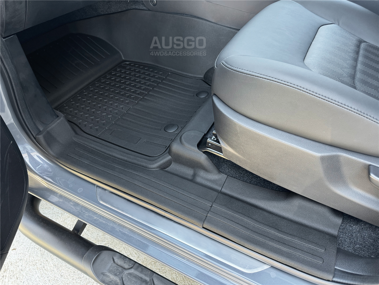 7D Injection Floor Mats + Black Door Sill Protector for ISUZU MUX MU-X 2021-Onwards