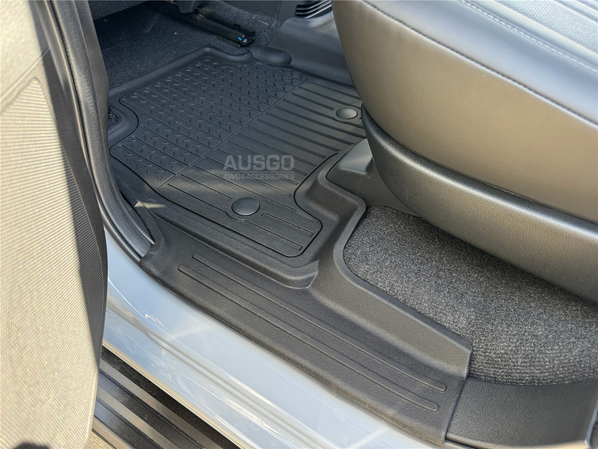 7D Injection Floor Mats + Black Door Sill Protector for ISUZU MUX MU-X 2021-Onwards