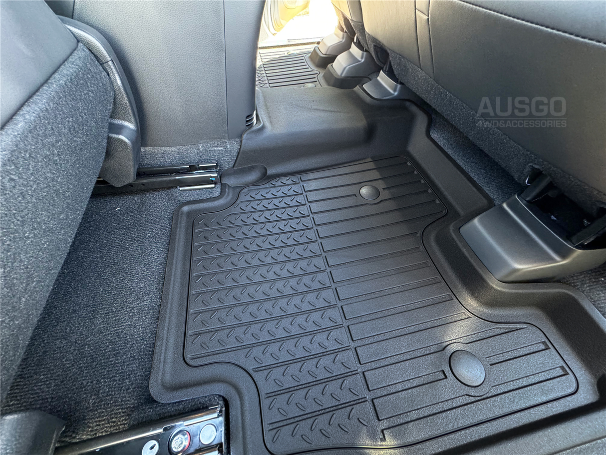 7D Injection Floor Mats + Black Door Sill Protector for ISUZU MUX MU-X 2021-Onwards