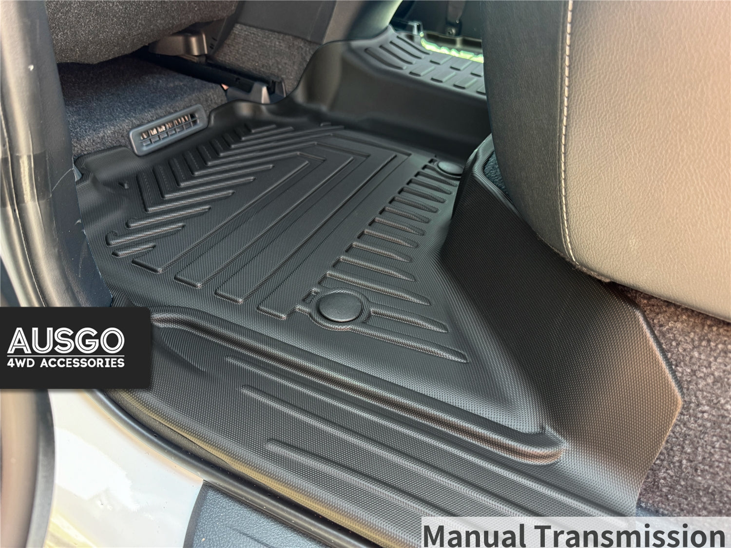 5D Injection Floor Mats + Black Door Sill Protector for Toyota Hilux Dual Cab 2015-Onwards
