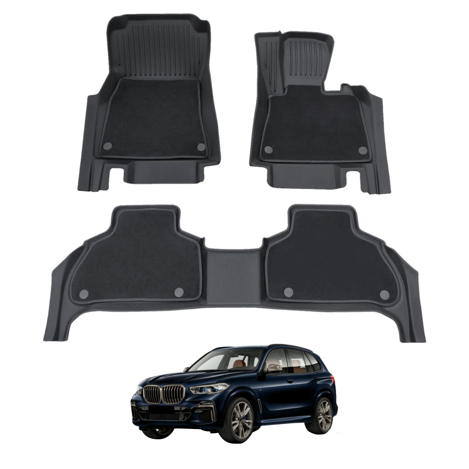Double-Layer Car Floor Mats for BMW X5 G05 2018-Onwards