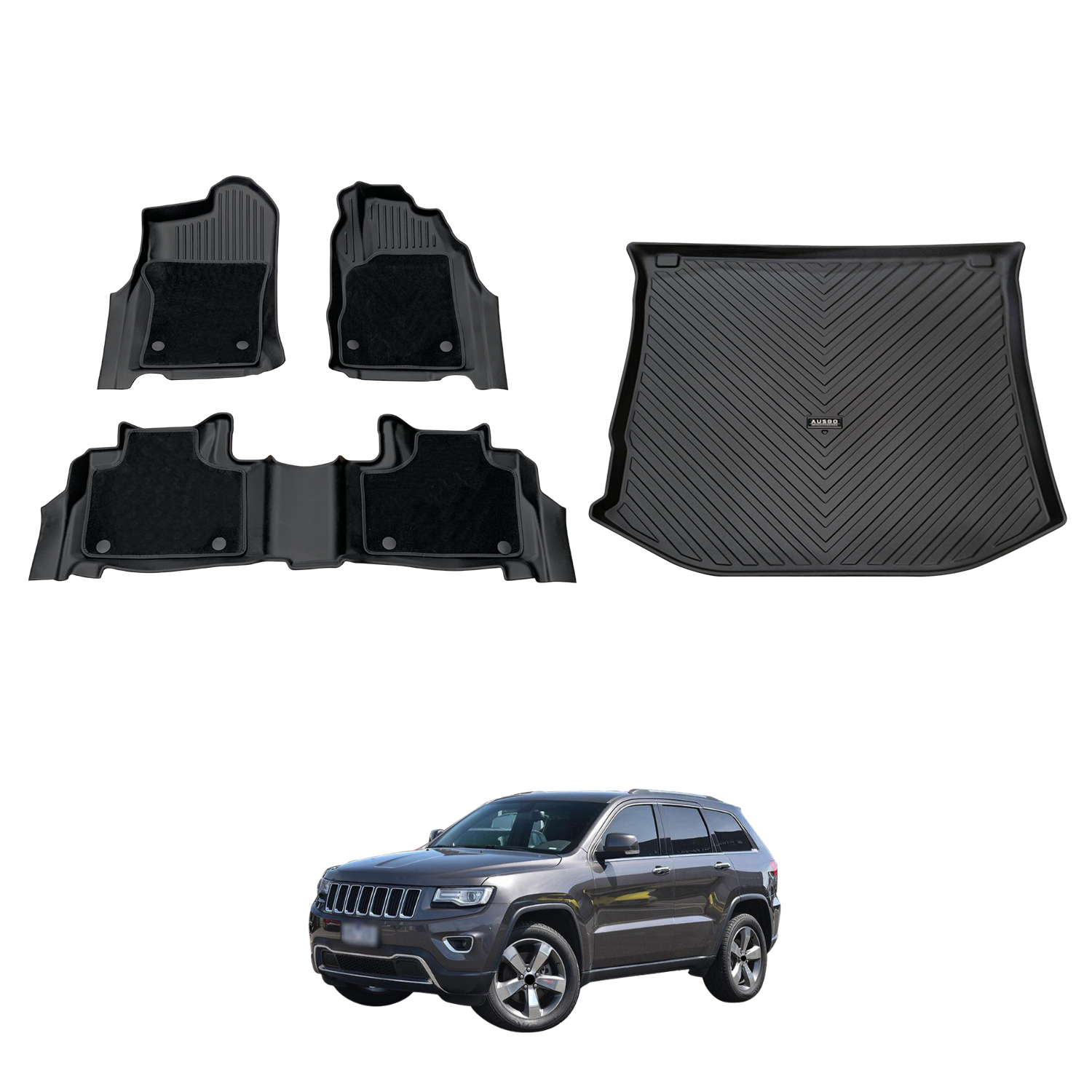 Double-Layer Car Floor Mats for Jeep Grand Cherokee WK Series 2010-2021