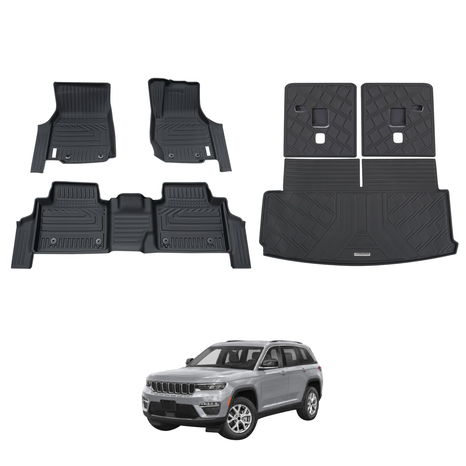 5D Car Floor Mats for Jeep Grand Cherokee L WL Series 7 Seats 2021-Onwards