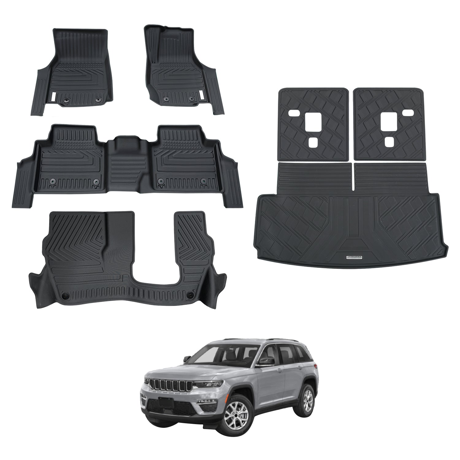5D Car Floor Mats for Jeep Grand Cherokee L WL Series 7 Seats 2021-Onwards