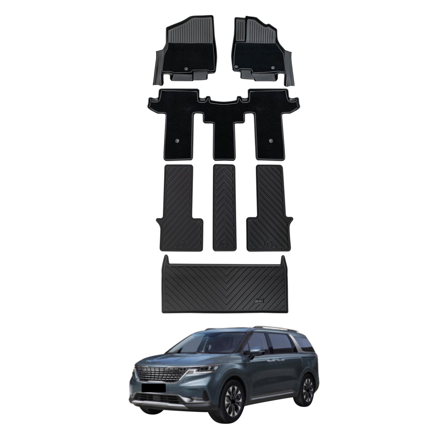Double-Layer Car Floor Mats for KIA Carnival KA4 Series 2020-Onwards