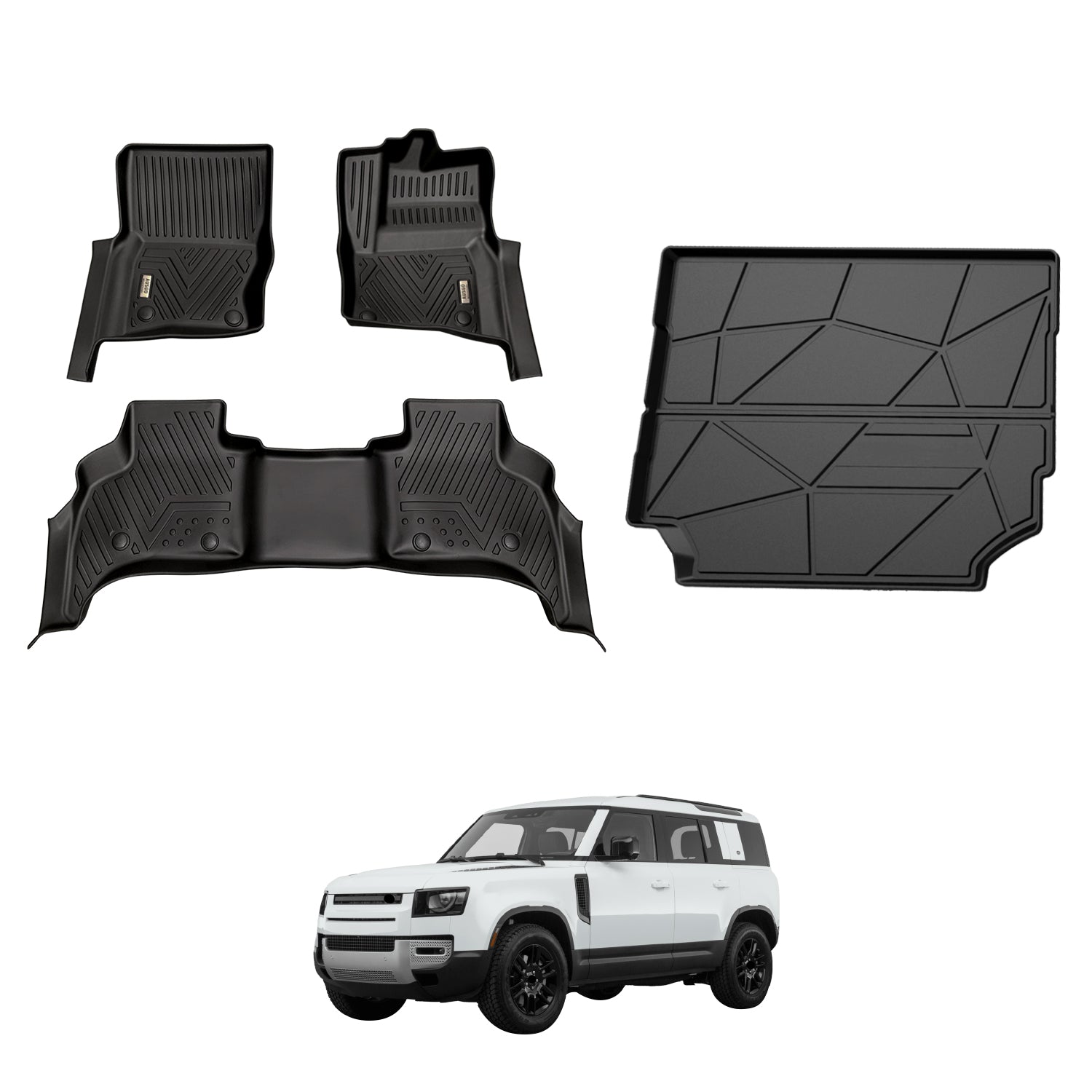 5D Car Floor Mats for Land Rover Defender L663 Series 110 5 Seats 2020-Onwards