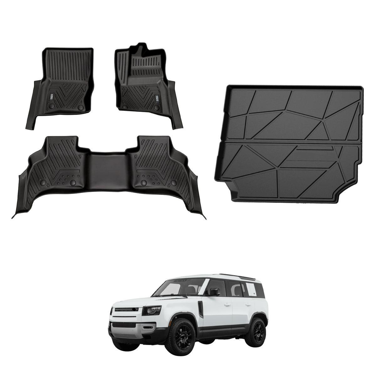 5D Car Floor Mats for Land Rover Defender L663 Series 110 5-Seat 2020-Onwards
