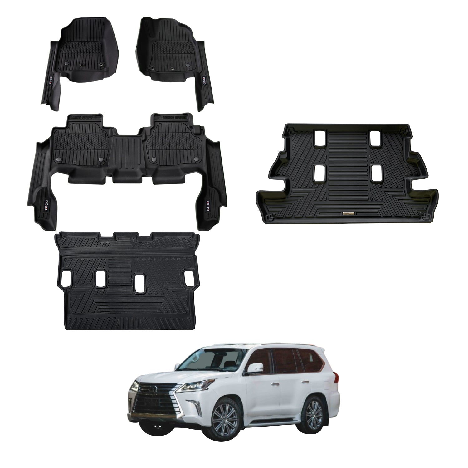 7D Injection Floor Mats for Lexus LX570 LX Series 2013-2021