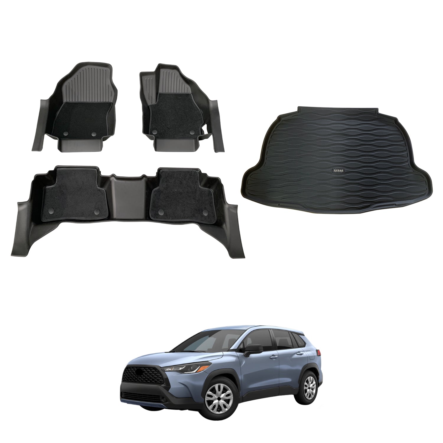Double-Layer Car Floor Mats for Toyota Corolla Cross 2022-Onwards