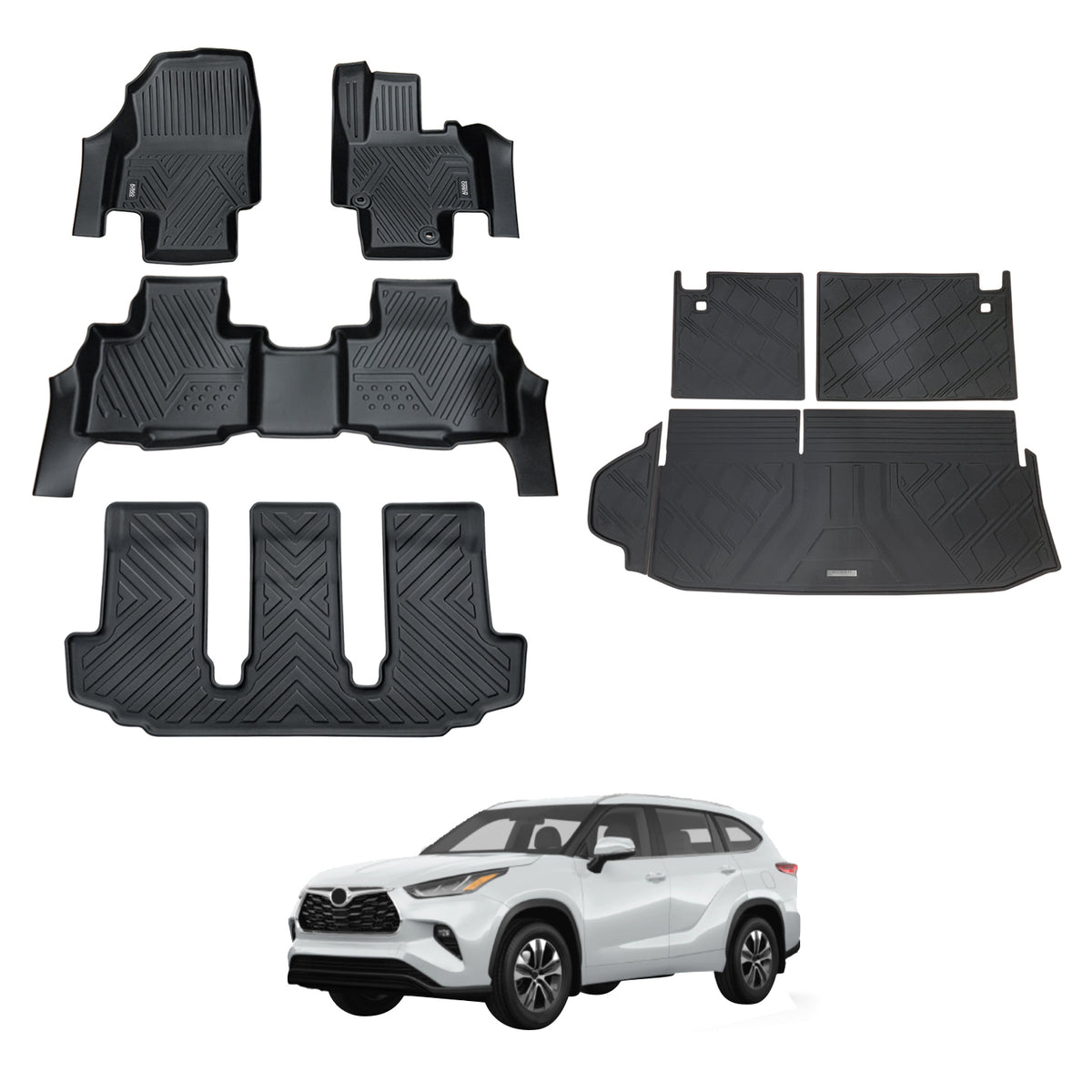 5D Car Floor Mats for Toyota Kluger 2021-Onwards