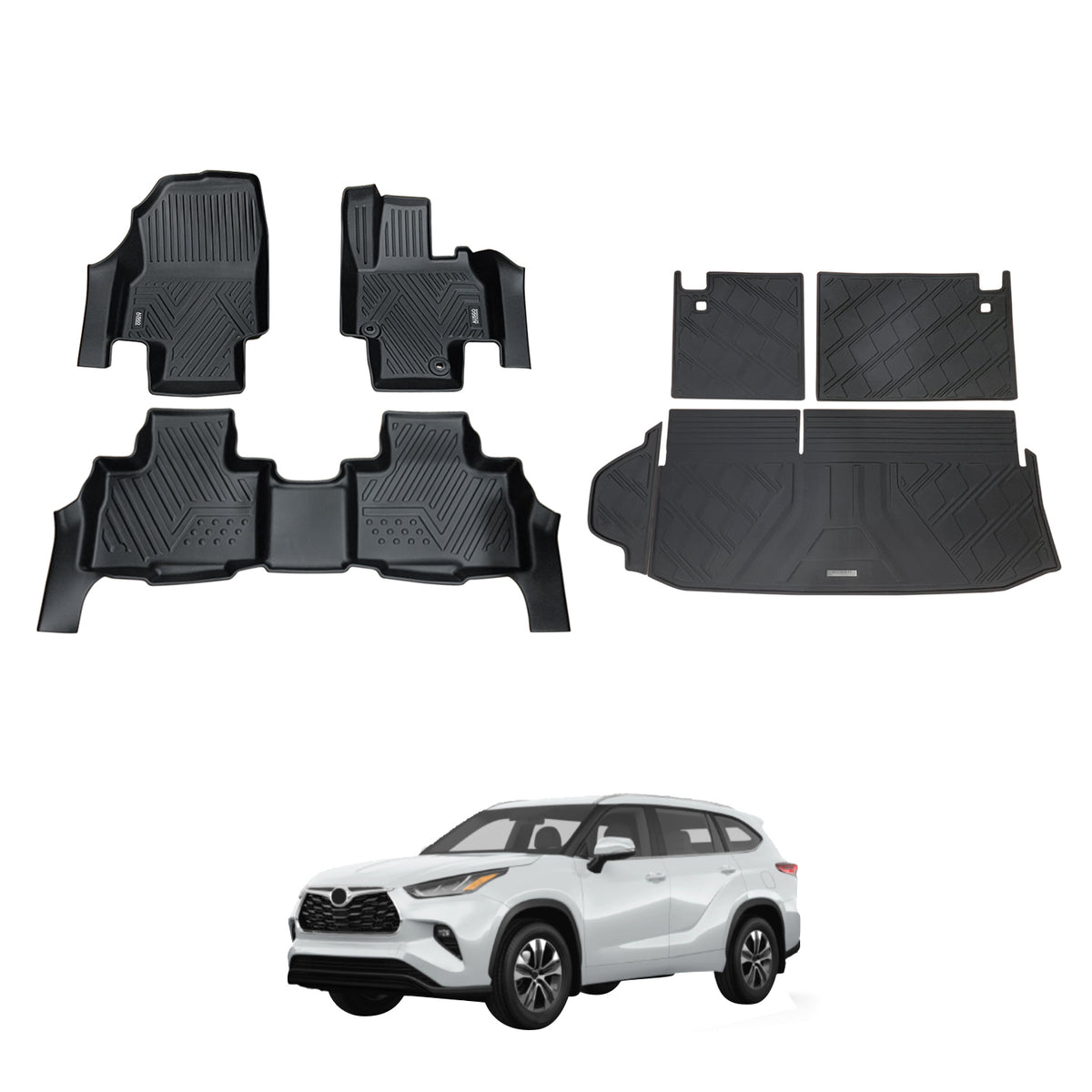 5D Car Floor Mats for Toyota Kluger 2021-Onwards