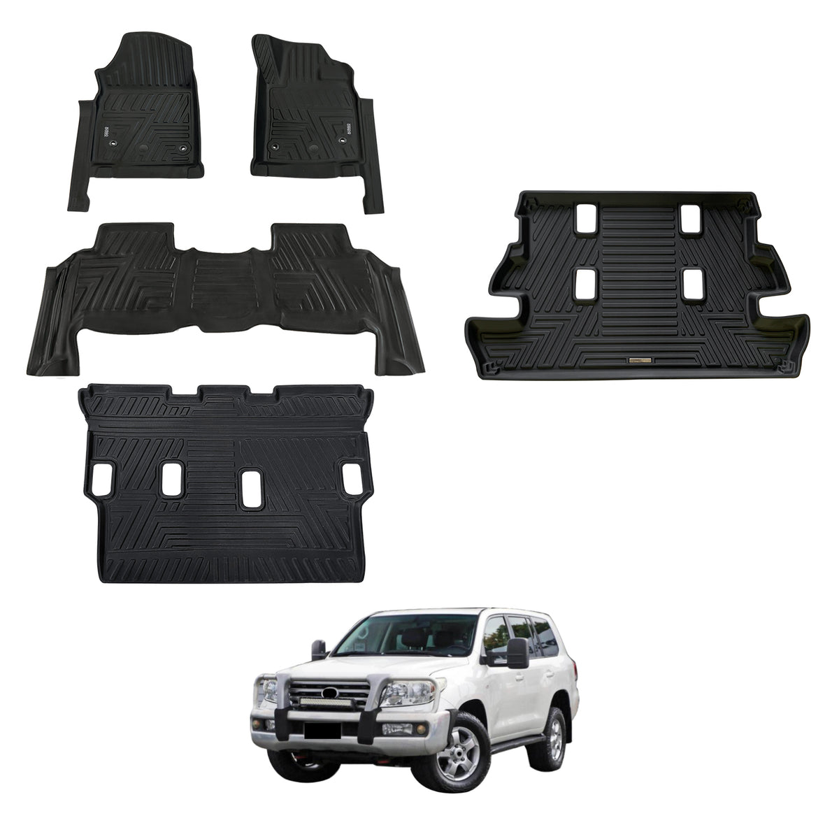 5D Moulded Car Floor Mats for Toyota LandCruiser 200 Series 2007-2012
