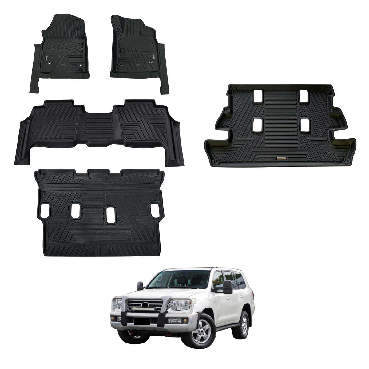 5D Moulded Car Floor Mats for Toyota LandCruiser 200 Series 2007-2012
