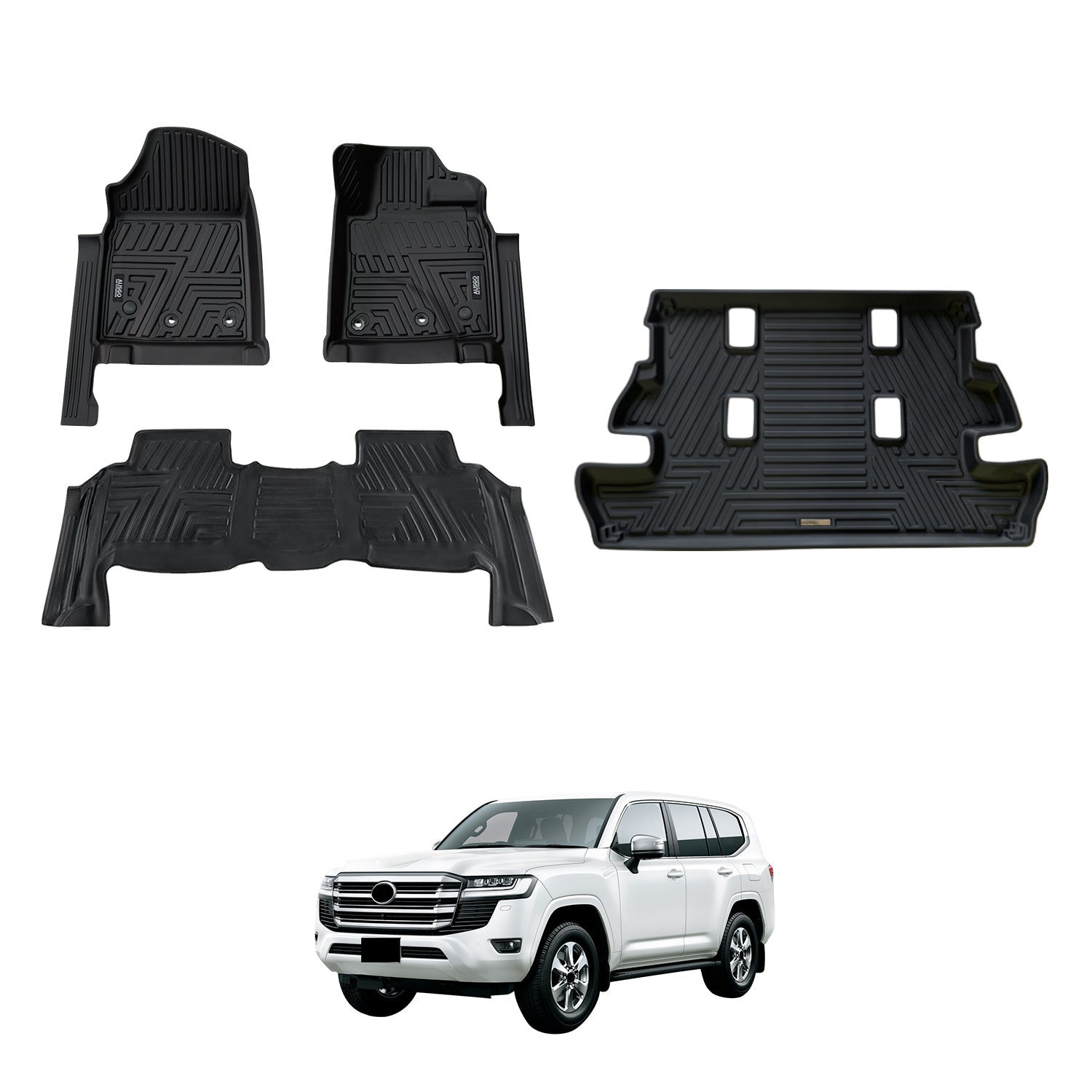 5D Moulded Car Floor Mats for Toyota Land Cruiser 200 Series 2012-2021