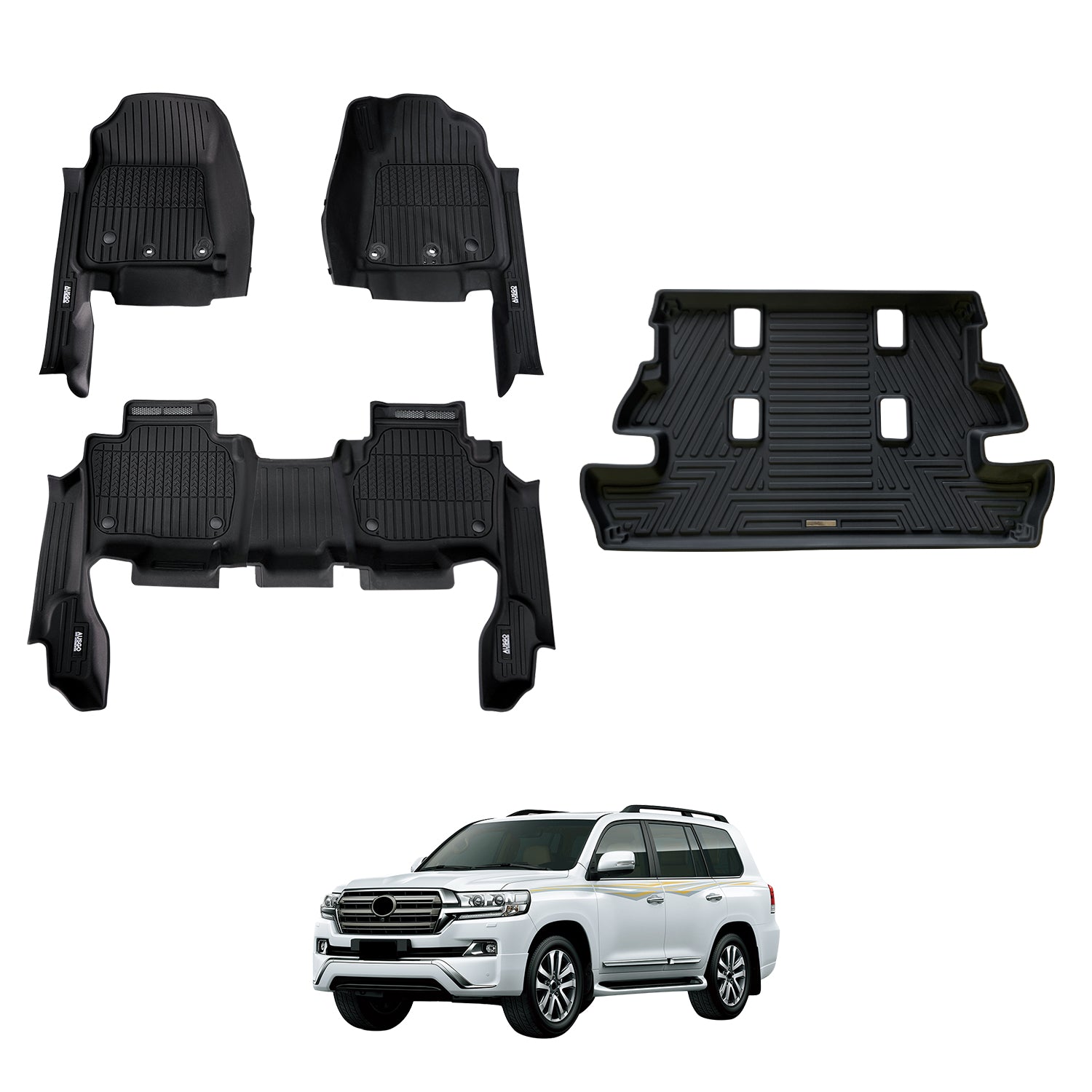 7D Injection Floor Mats for Toyota Land Cruiser 200 Series Altitude / VX / Sahara 2012-2021