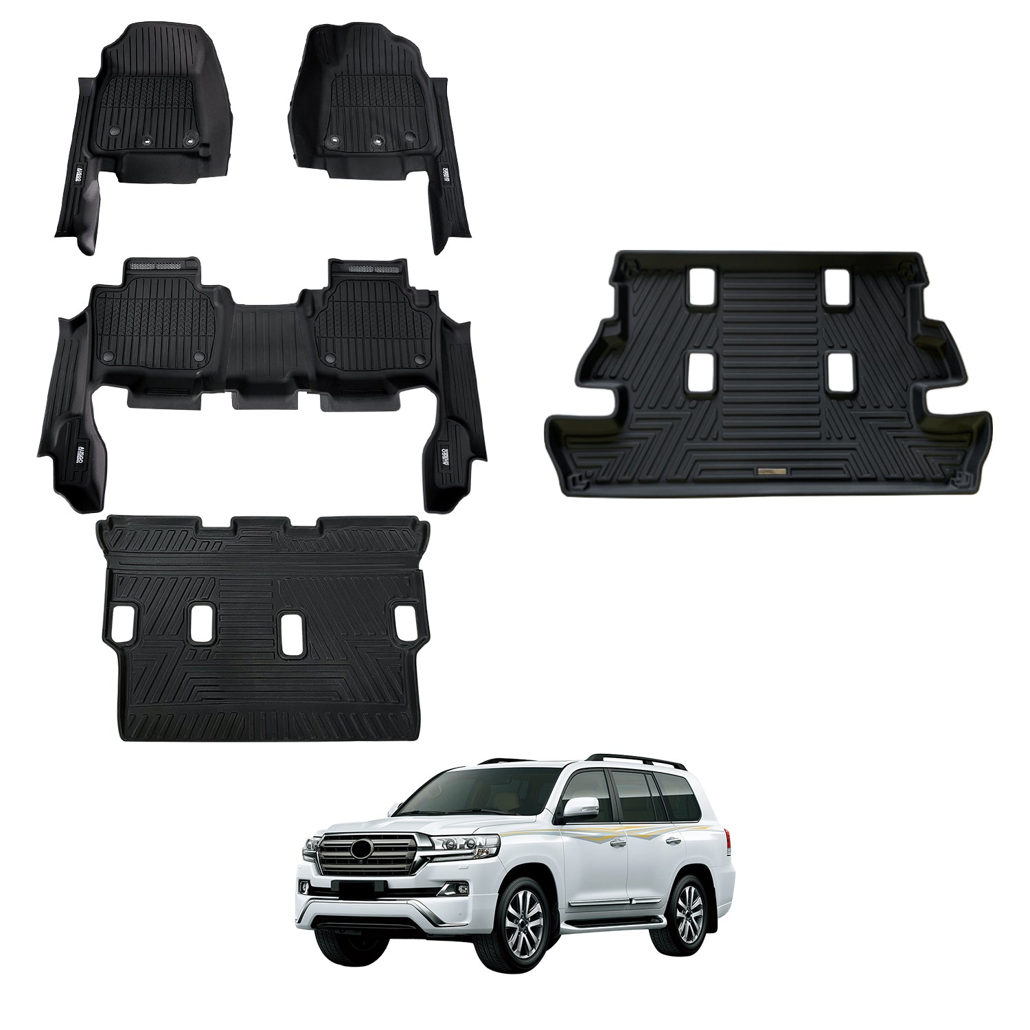 7D Injection Floor Mats for Toyota Land Cruiser 200 Series Altitude / VX / Sahara 2012-2021