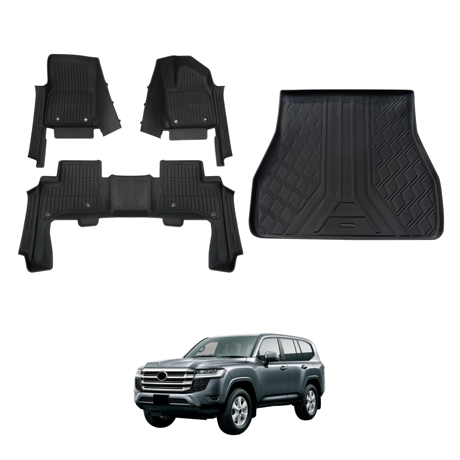 7D Injection Floor Mats for Toyota Land Cruiser 300 Series 2021-Onwards