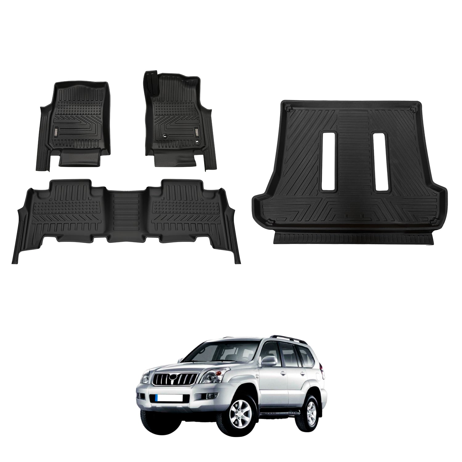 5D Car Floor Mats for Toyota Land Cruiser Prado 120 Series 2003-2009 (Auto Trans)