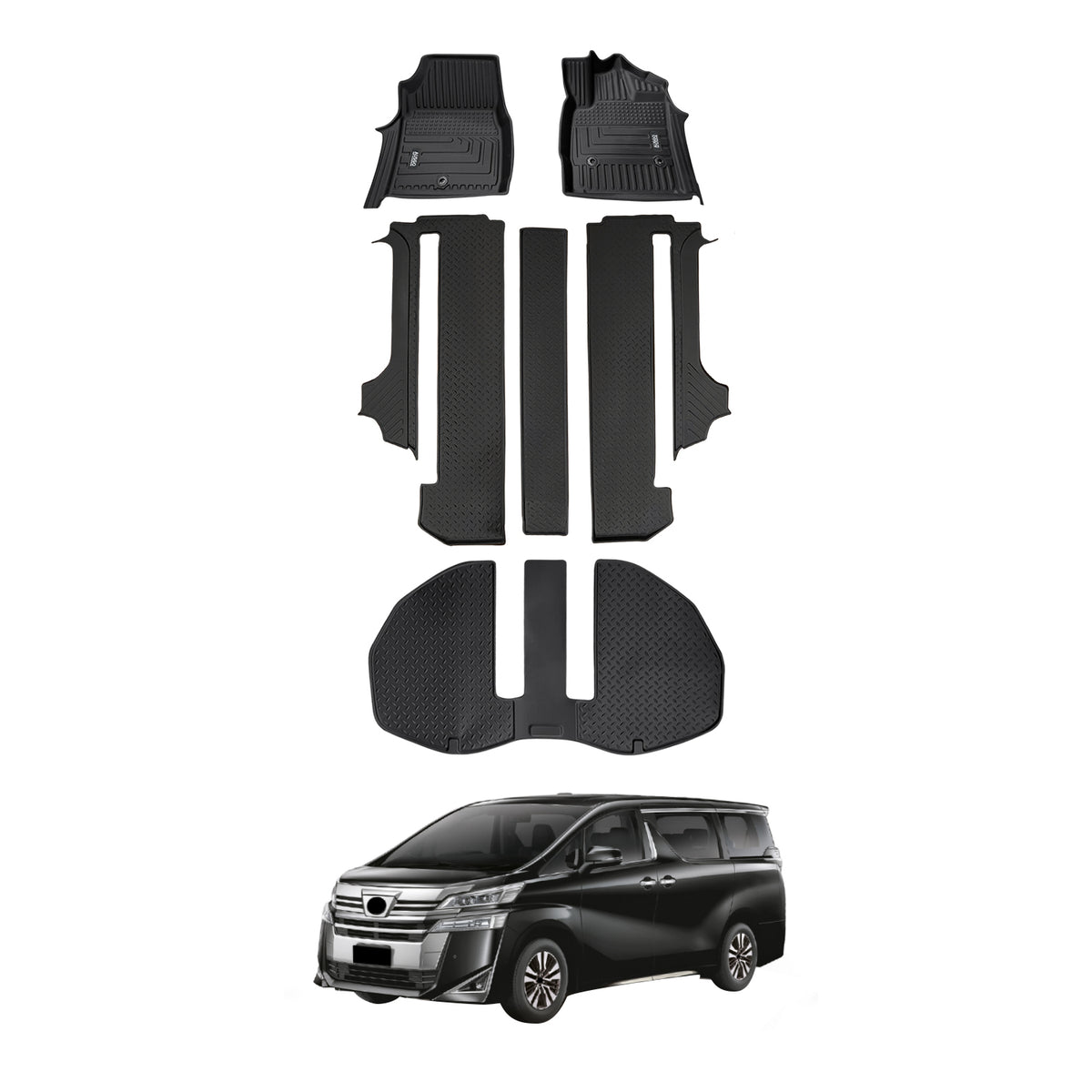 5D Car Floor Mats for Toyota Vellfire AH30 2015-2023
