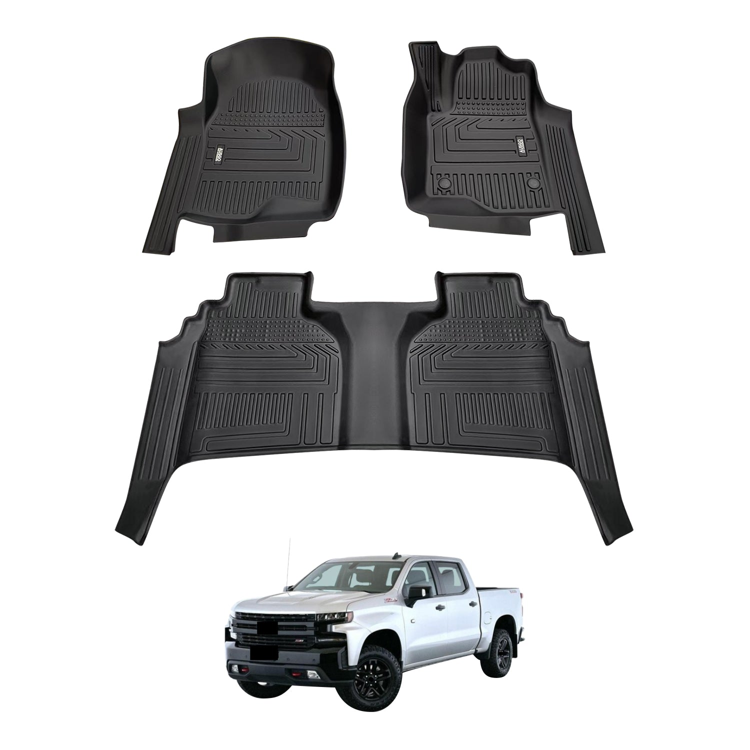 5D Car Floor Mats for Chevrolet Silverado T1 Series 2020-Onwards