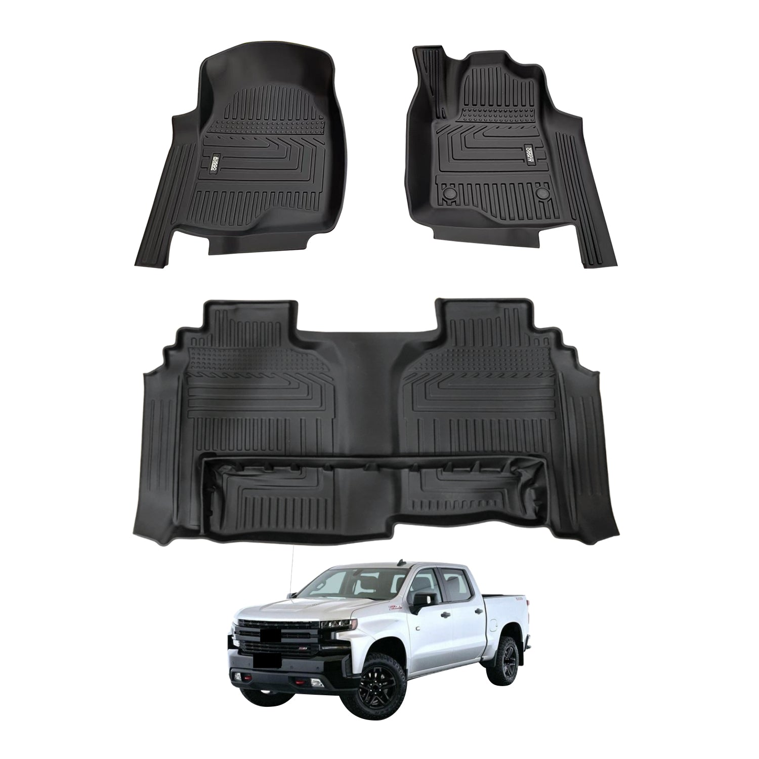5D Car Floor Mats for Chevrolet Silverado T1 Series 2020-Onwards
