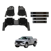 Double-Layer Car Floor Mats + Door Sill Protector for Volkswagen Amarok Next-Gen NF Dual Cab 2023-Onwards