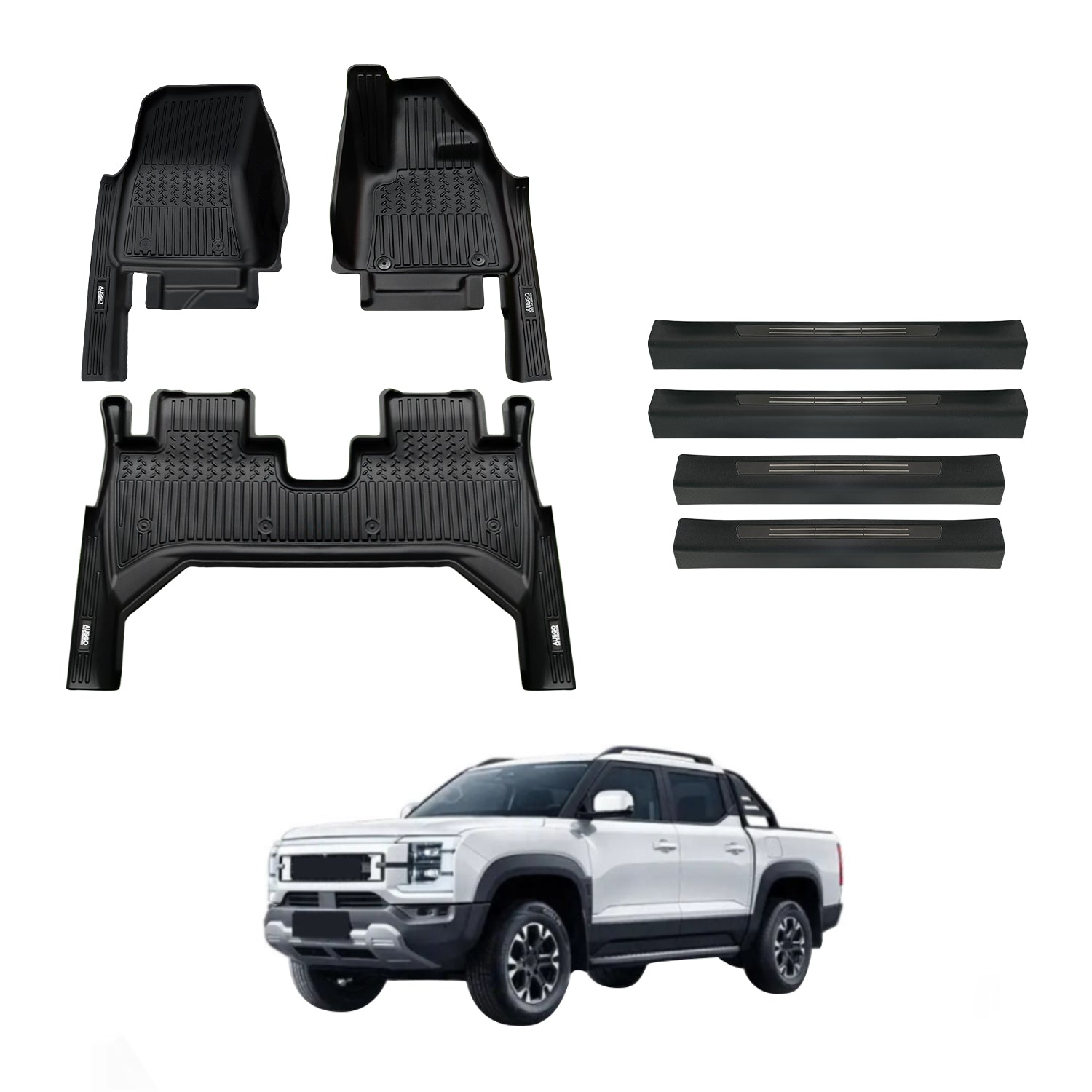 7D Floor Mats + Door Sill Protector for BYD Shark 6 2024-Onwards