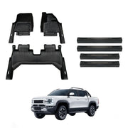 PRE-ORDER 7D Floor Mats + Black Door Sill Protector for BYD Shark 6 2025-Onwards