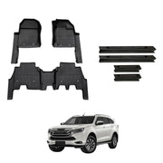 PRE-ORDER 7D Injection Floor Mats + Black Door Sill Protector for ISUZU MUX MU-X 2021-Onwards