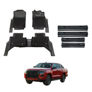 Double-Layer Car Floor Mats + Door Sill Protector for Nissan Navara D27 Dual Cab 2026-Onwards