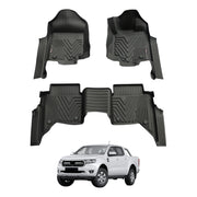 5D Injection Floor Mats for Ford Ranger PX PX2 PX3 Series Dual Cab 2011-2022