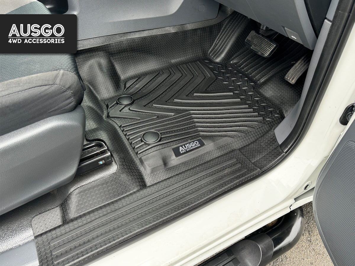 5D Injection Floor Mats + Door Sill Protector for Ford Ranger Dual Cab 2011-2022