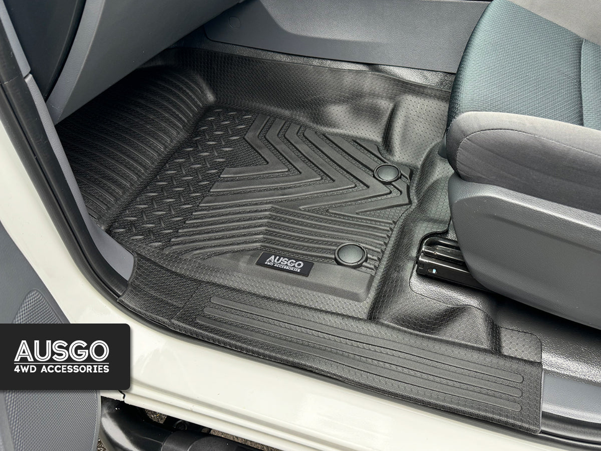 5D Injection Floor Mats + Door Sill Protector for Ford Ranger Dual Cab 2011-2022