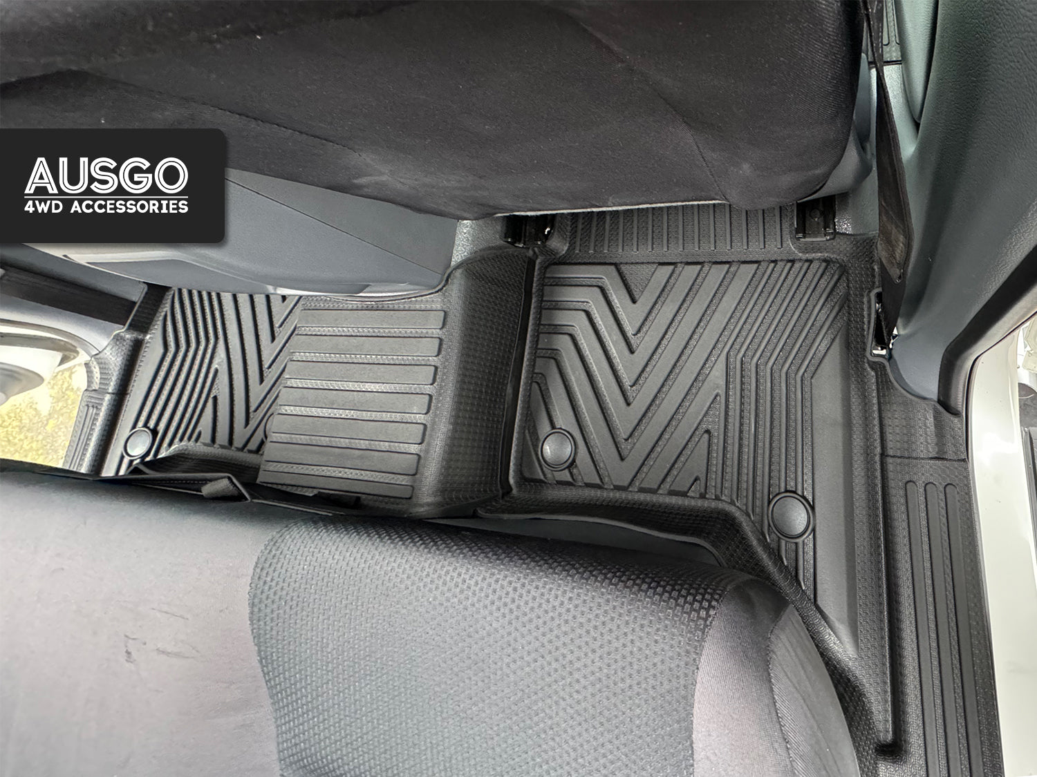 5D Injection Floor Mats + Door Sill Protector for Ford Ranger Dual Cab 2011-2022