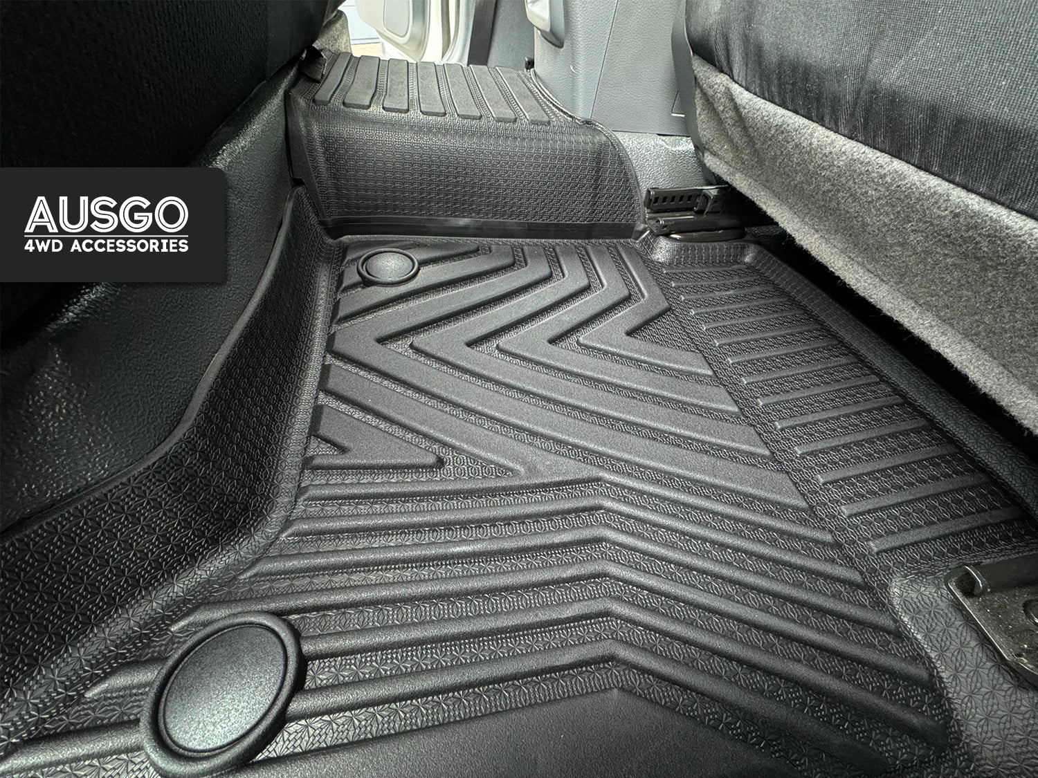 5D Injection Floor Mats + Door Sill Protector for Ford Ranger Dual Cab 2011-2022