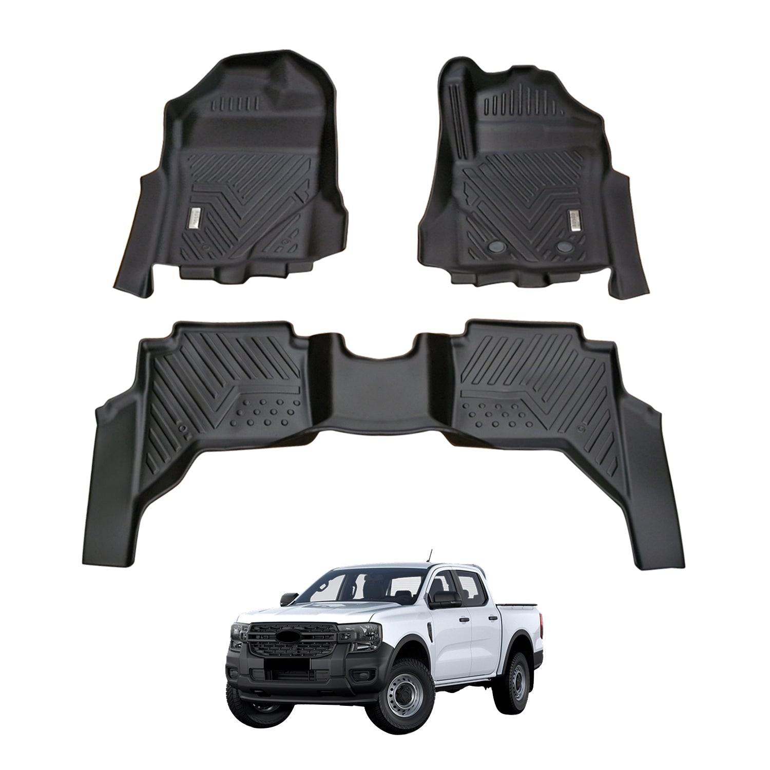 5D Car Floor Mats for Ford Ranger Dual Cab 2022-Onwards