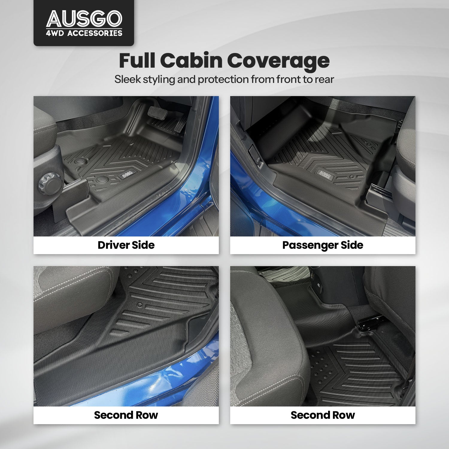 5D Car Floor Mats for Ford Ranger Dual Cab 2022-Onwards