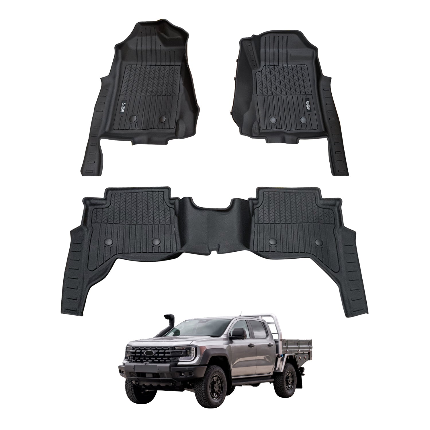 7D Injection Floor Mats for Ford Ranger Super Duty Dual Cab 2026-Onwards