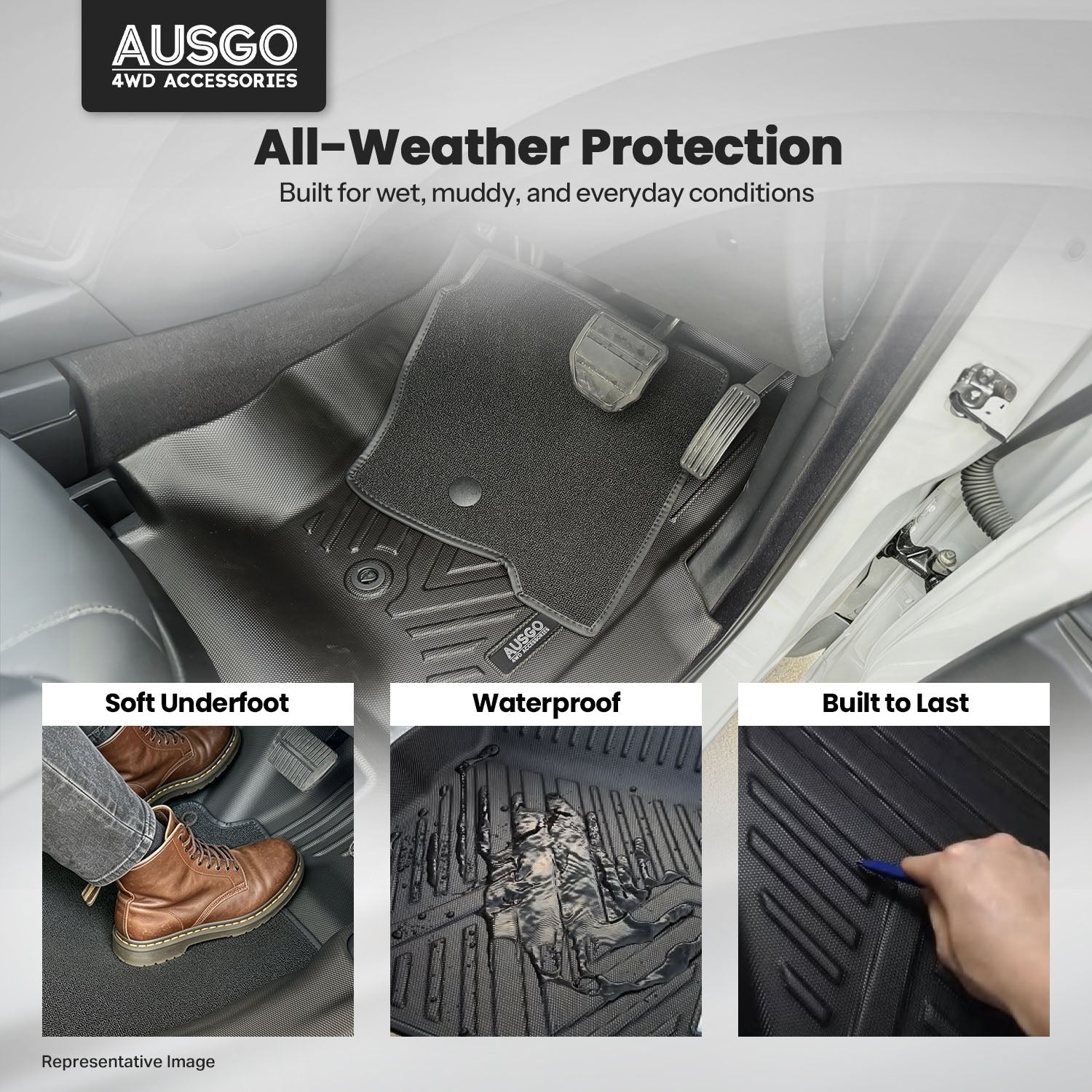 Double-Layer Car Floor Mats for Hyundai Staria / Staria Load 2021-Onwards