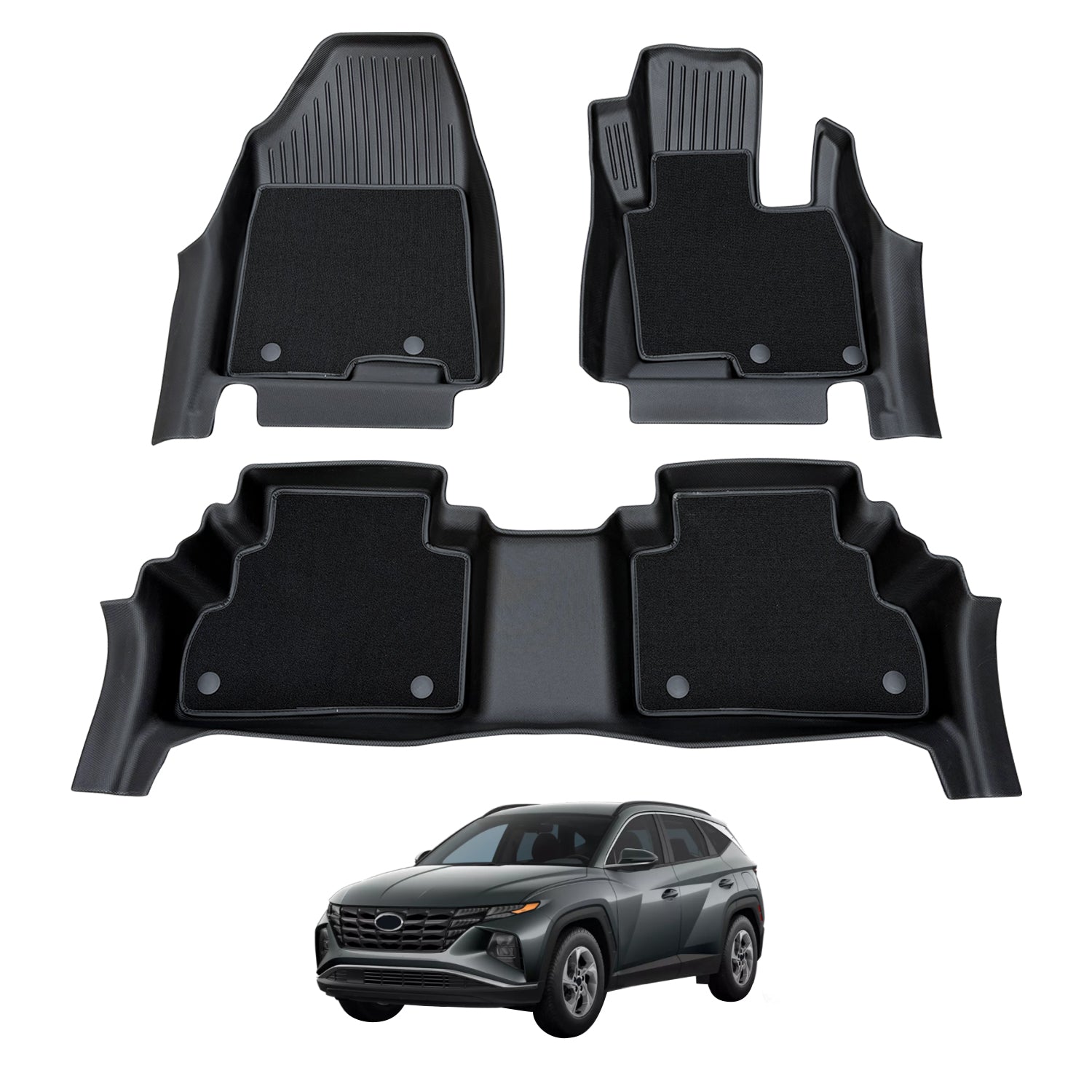 Double-Layer Car Floor Mats for Hyundai Tucson 2021-Onwards