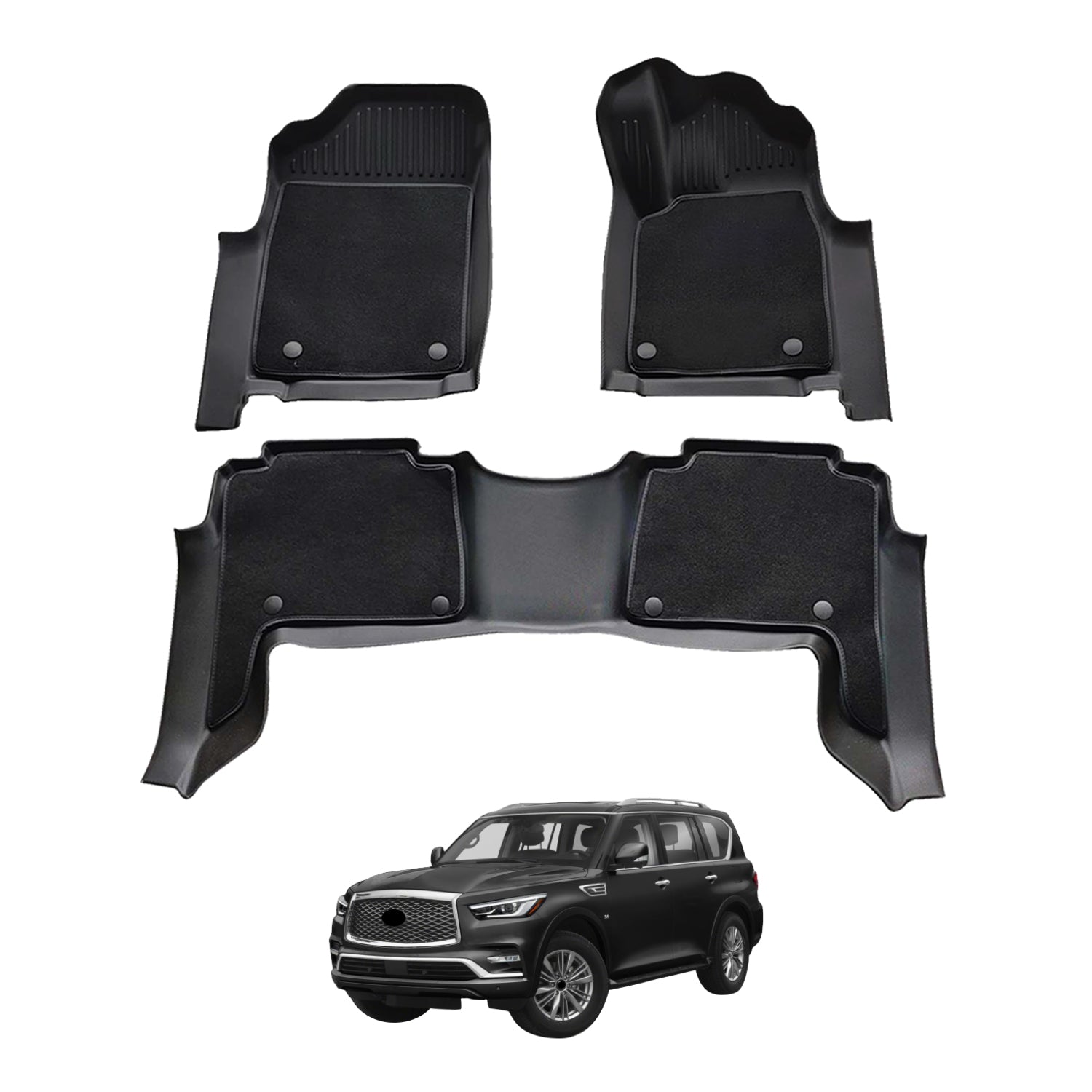 Double-Layer Car Floor Mats for Infiniti QX80 Z62 2015-2019